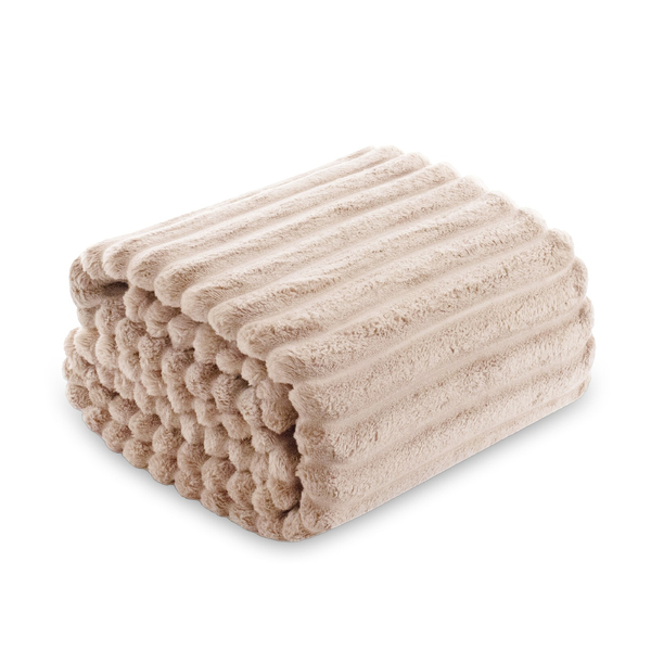 Koc 200 x 220 Mikrofibra Tłoczona Pasy Nuvio 05