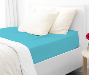 Jersey sheet with elastic 011_D Turquoise 60x120