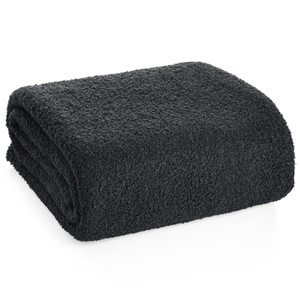 Blanket 200 x 220 Microfiber Boucle Bukla Black