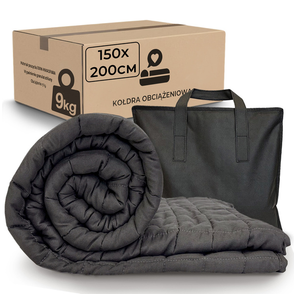 Kołdra 150 x 200 Obciążeniowa Sensoryczna dla Dorosłych Grafit Nel 9 kg
