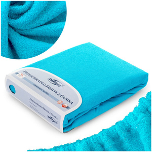 Terry sheet with elastic 011_D Turquoise 80x160