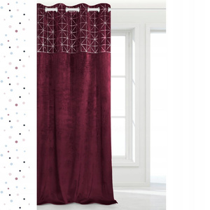 Curtain 140 x 250 Decorative Velvet Glossy Amaran