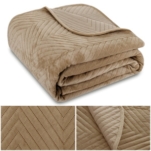 Bedspread 200 x 220 Herringbone Velvet Caden 09
