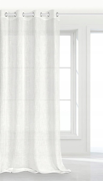 Firana 140 x 250 Dekoracyjna Frost Przelotki Biały