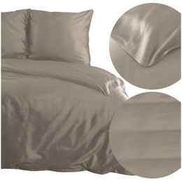 Bedding 160 x 200 3pc Satin Nova3 Coffee