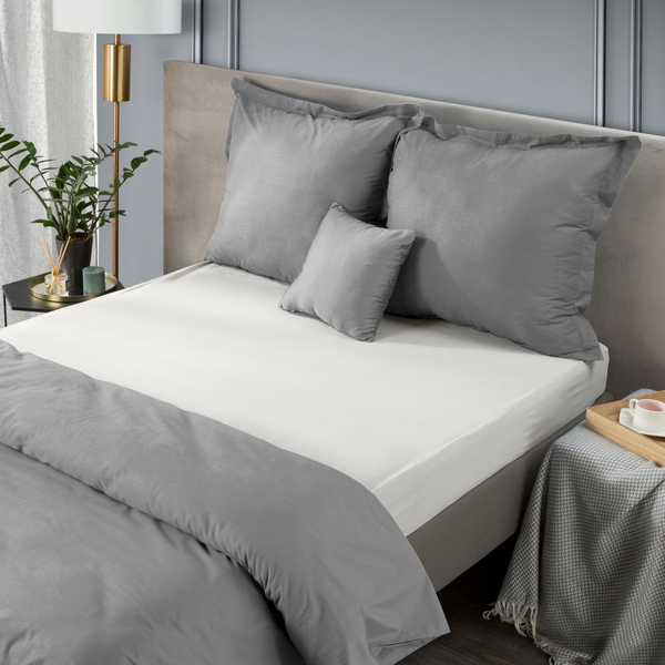 Bed sheet 220 x 210 Makosatin Nova Light grey