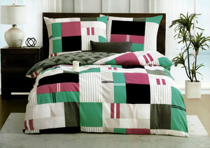 Bedding 160 x 200 3 pcs Cotton Satin Elway 5049