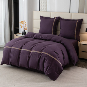 Pościel 200 x 220 3cz Gładka Z Haftem Lumera 04