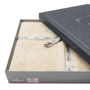 Bedding set 200 x 220 3 pieces Satin with Guipure Valinor3