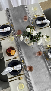 Table Runner 40 x 180 Decorative with Ruffles Ligia 07