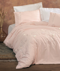 Bedding 200 x 220 6 pcs Satin Embroidered 3D Omer 01