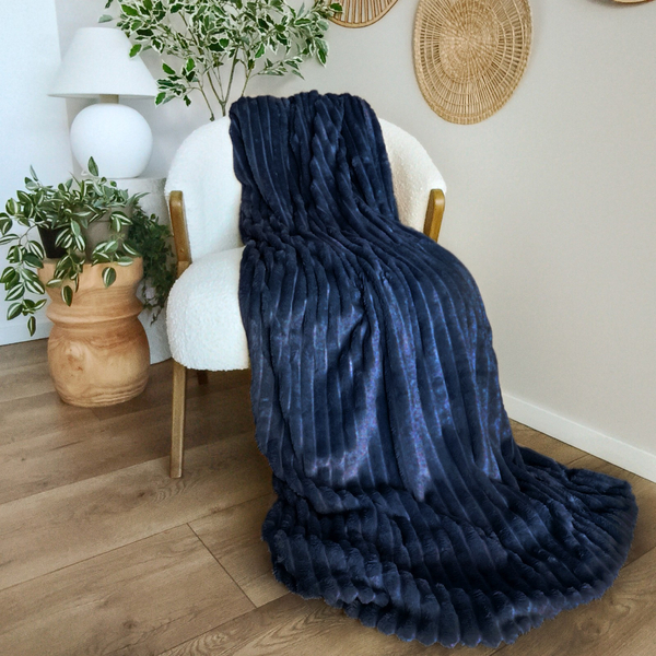 Blanket 200 x 220 Microfiber Stamped Stripes Nuvio 09