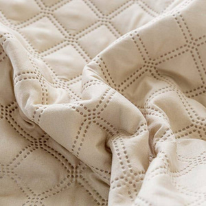 Bedspread 160 x 220 Quilted Double-sided Ruffy Beige