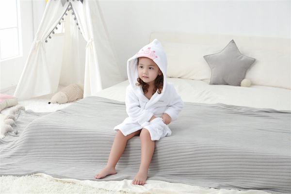 Children's Bathrobe with Hood M 120 Princess