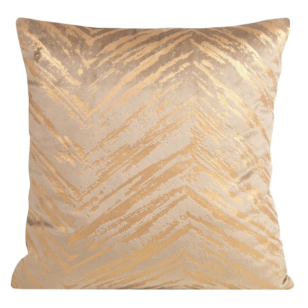 Poszewka 40 x 40 Dekoracyjna Velvet Sara C.Beż+Zł