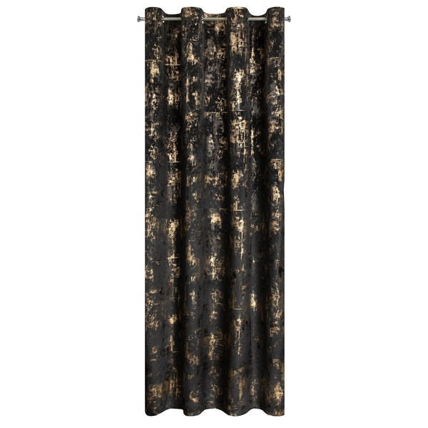 Zasłona 140 x 250 Dekoracyjna Velvet Tonia Czarny