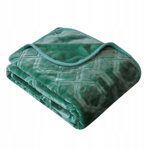 Blanket 160 x 200 Vito Stamped Acrylic Bottle Green