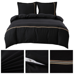 Pościel 160 x 200 3cz Gładka Z Haftem Lumera 08