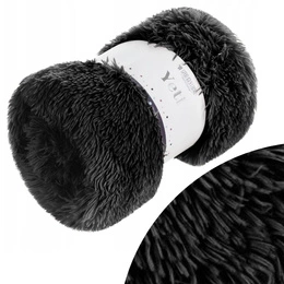 Koc 150 x 200 Yeti Włochacz Futrzany Czarny