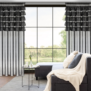 Firana 140 x 270 Dekoracyjna Gotowa Aura Czarny