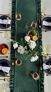 Table Runner 40 x 180 Decorative with Ruffles Ligia 04