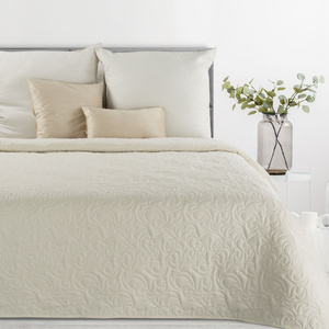 Quilted Decorative Bedspread 220 x 240 Len4 Cream