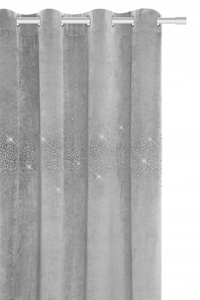 Curtain 140 x 250 Decorative Velour Shiny Ash