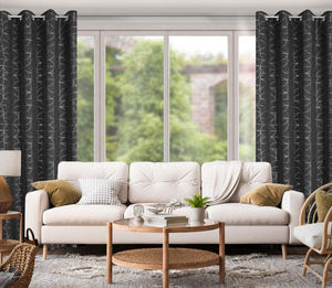 Curtain 140 x 250 Decorative Evi Black+Silver