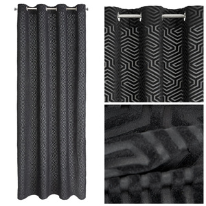 Curtain 140 x 250 Decorative Velvet Inga Black