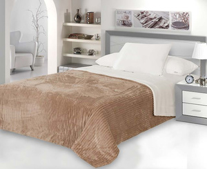 Narzuta 160 x 200 Dwustronna Capri Brąz / Krem