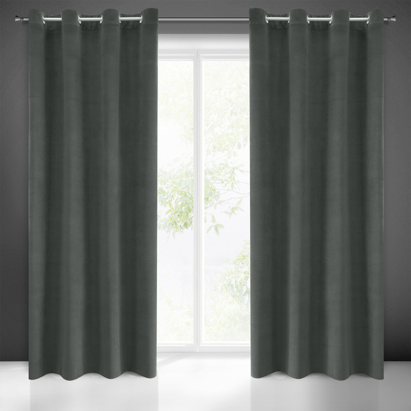 Curtain 140 x 250 Decorative Velvet Milo Graphite
