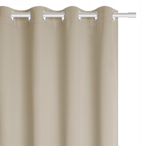 Curtain 140 x 250 Blackout Hold Beige Drawstrings