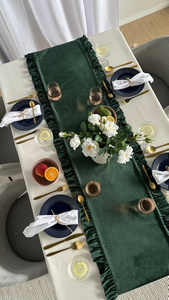 Table Runner 40 x 160 Decorative with Ruffles Ligia 04