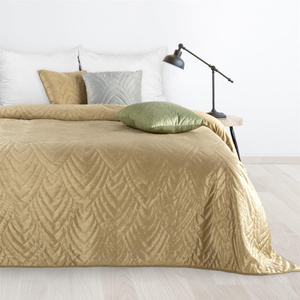 Bedspread 170 x 210 Quilted Velvet Luiz6 Beige