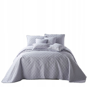 Bedspread 160 x 220 Quilted Two Sided Pompoo Grey