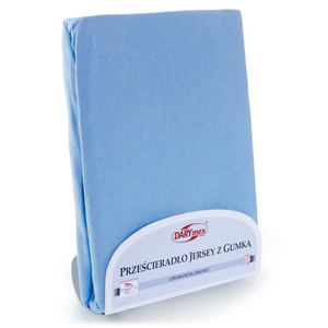 Prześcieradło Jersey z Gumką 027_D Niebieski 160x200