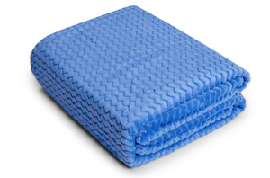 Blanket 160 x 200 Microfiber Zigzag Embossed Cornflower