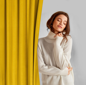 Curtain 140 x 300 Decorative Velvet Madlen Mustard