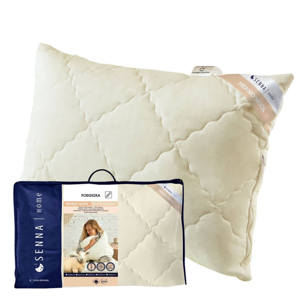 Poduszka 50×60 MERINO WOOL Wełna z Merynosów Krem 
