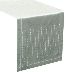 Bieżnik 35 x 180 Velvet Dekoracyjny Royal3 Srebrny