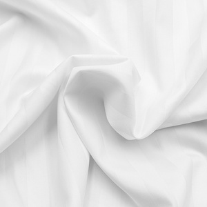 Bedding 220 x 200 7pc Satin Bamboo STRIPE WHITE