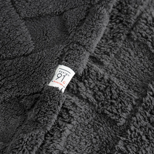 150 x 200 Plush Blanket Herringbone Caro Steel