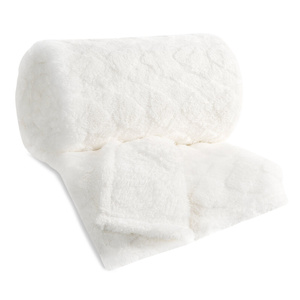 Blanket 70 x 160 Stamped Plush Nancy Cream