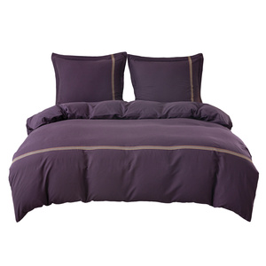 Pościel 200 x 220 3cz Gładka Z Haftem Lumera 04