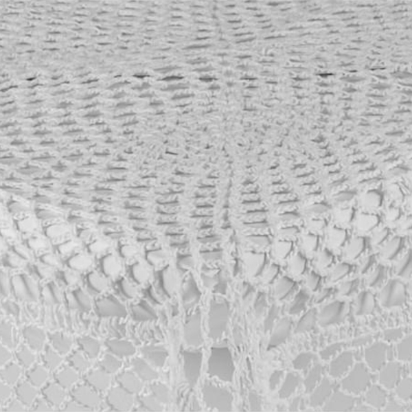 Round tablecloth fi 140 Crochet pattern 021 White