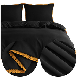 Bedding set 160 x 200 3 pcs Smooth with Lace Brandon 04