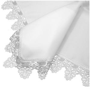 Stainproof Tablecloth with Guipure Lace White 150x280