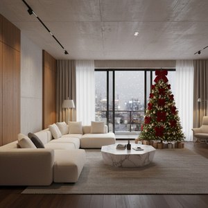 Kokarda 20 x 20 Świąteczna Welurowa Holly Bow 02