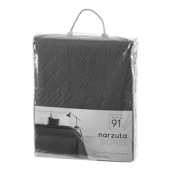 Narzuta 170 x 210 Pikowana Dekoracyjna Boni5 Grafit