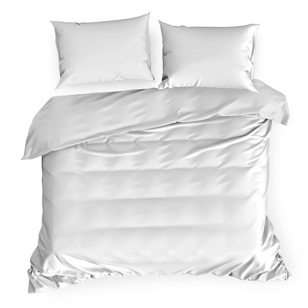 Bedding 220 x 200 3pc Satin Nova3 White